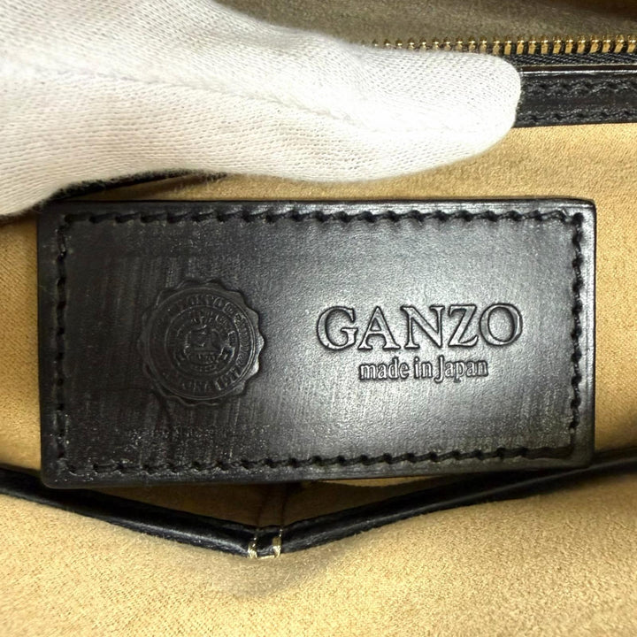 未使用品□GANZO ガンゾ ブライドルレザー ビジネスバッグ ブリーフケース ハンドバッグ A4収納可能 ブラック 日本製 メンズ 保存袋付き