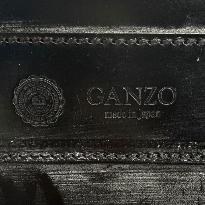 未使用品□GANZO ガンゾ ブライドルレザー ビジネスバッグ ブリーフケース ハンドバッグ A4収納可能 ブラック 日本製 メンズ 保存袋付き