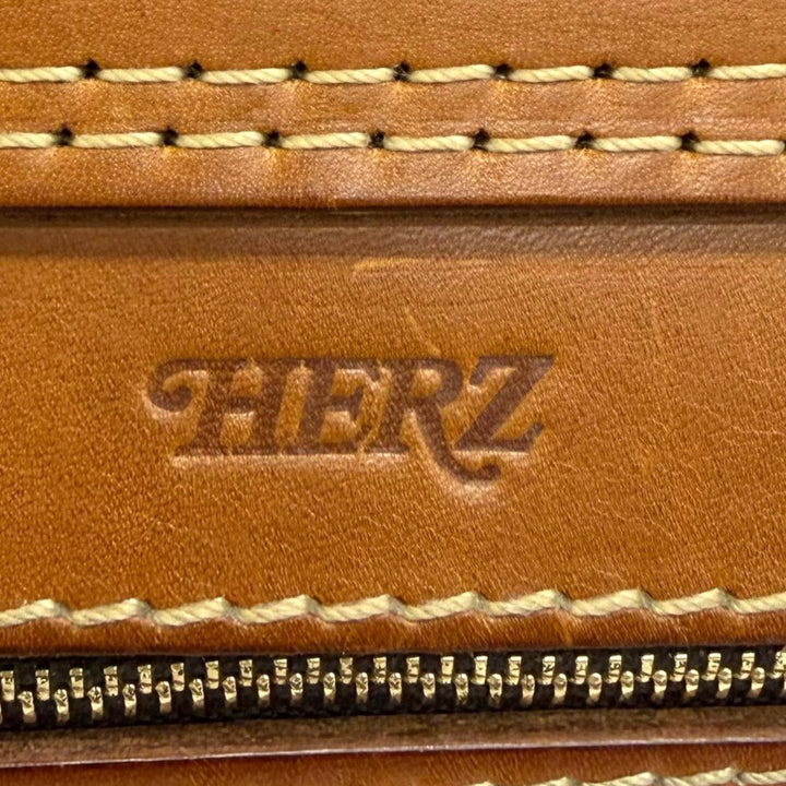 美品□HERZ ヘルツ ヌメ革 レザー 2WAY ダレスバッグ ビジネスバッグ ブリーフケース ブラウン ゴールド金具 メンズ オススメ