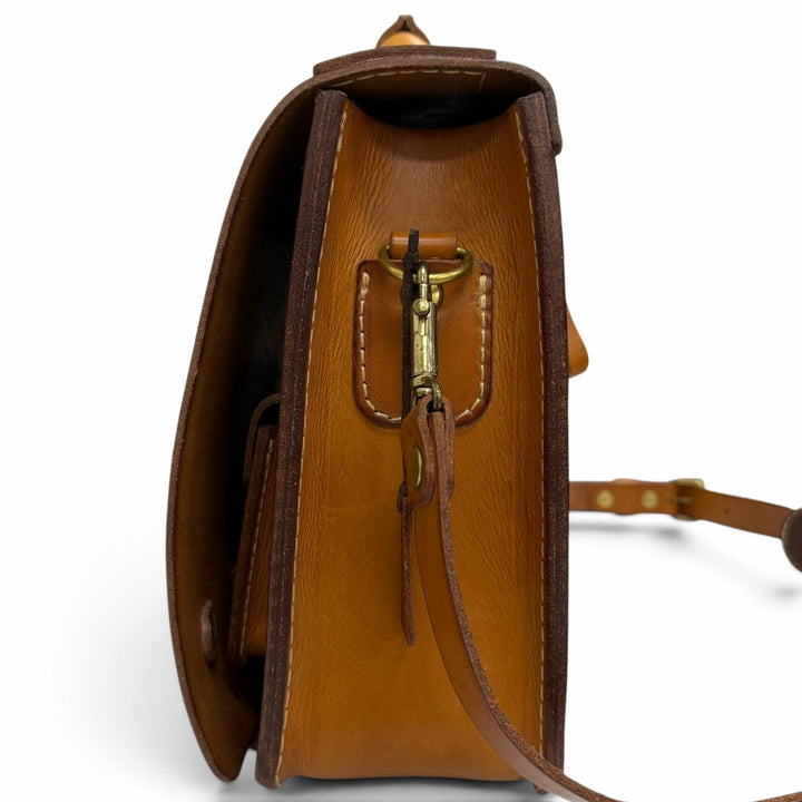 美品□HERZ ヘルツ ヌメ革 レザー 2WAY ダレスバッグ ビジネスバッグ ブリーフケース ブラウン ゴールド金具 メンズ オススメ