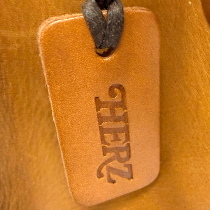 美品□HERZ ヘルツ ヌメ革 レザー 2WAY ダレスバッグ ビジネスバッグ ブリーフケース ブラウン ゴールド金具 メンズ オススメ