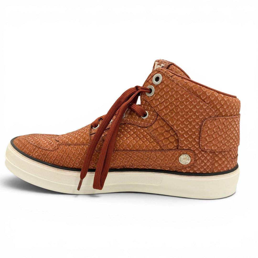 美品▼LOUIS VUITTON ルイヴィトン カリフォルニアライン パイソン レザー ハイカットスニーカー テラコッタ 6 伊製 メンズ 保存袋付き