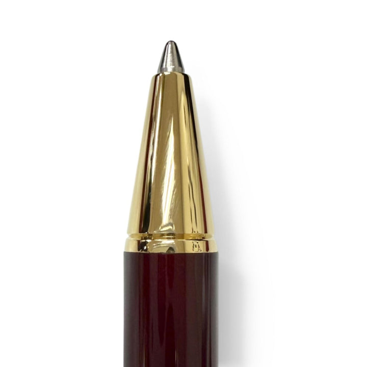 極美品□Cartier カルティエ サントス ドゥ カルティエ ツイスト式 ボールペン ボルドー ゴールド スイス製 メンズ 筆記確認済み 箱付き