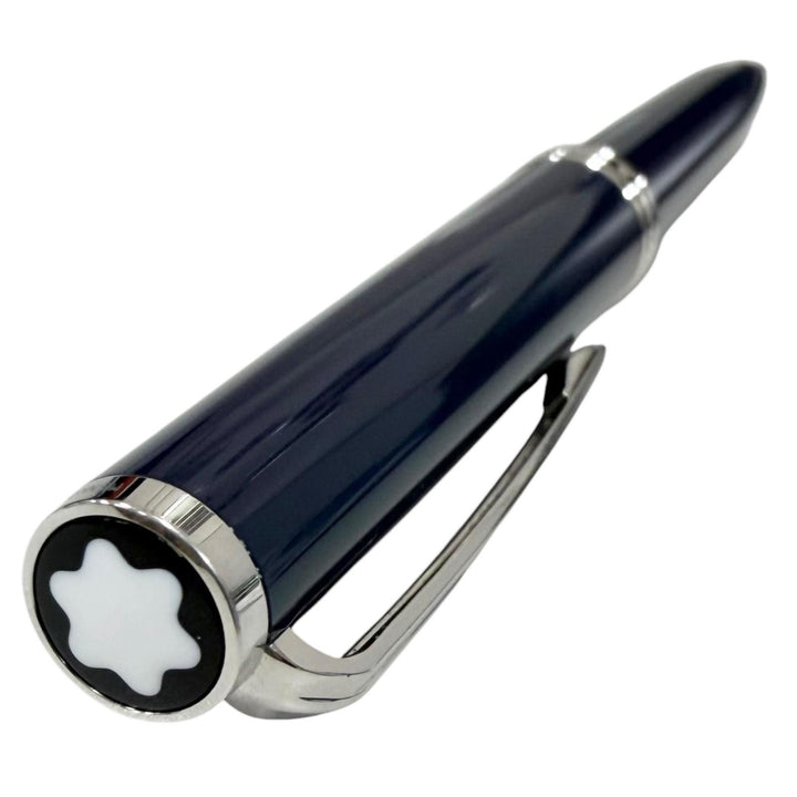 美品□MONTBLANC モンブラン Pixコレクション ホワイトスター ツイスト式 ボールペン ネイビー シルバー ドイツ製 メンズ 筆記確認済み