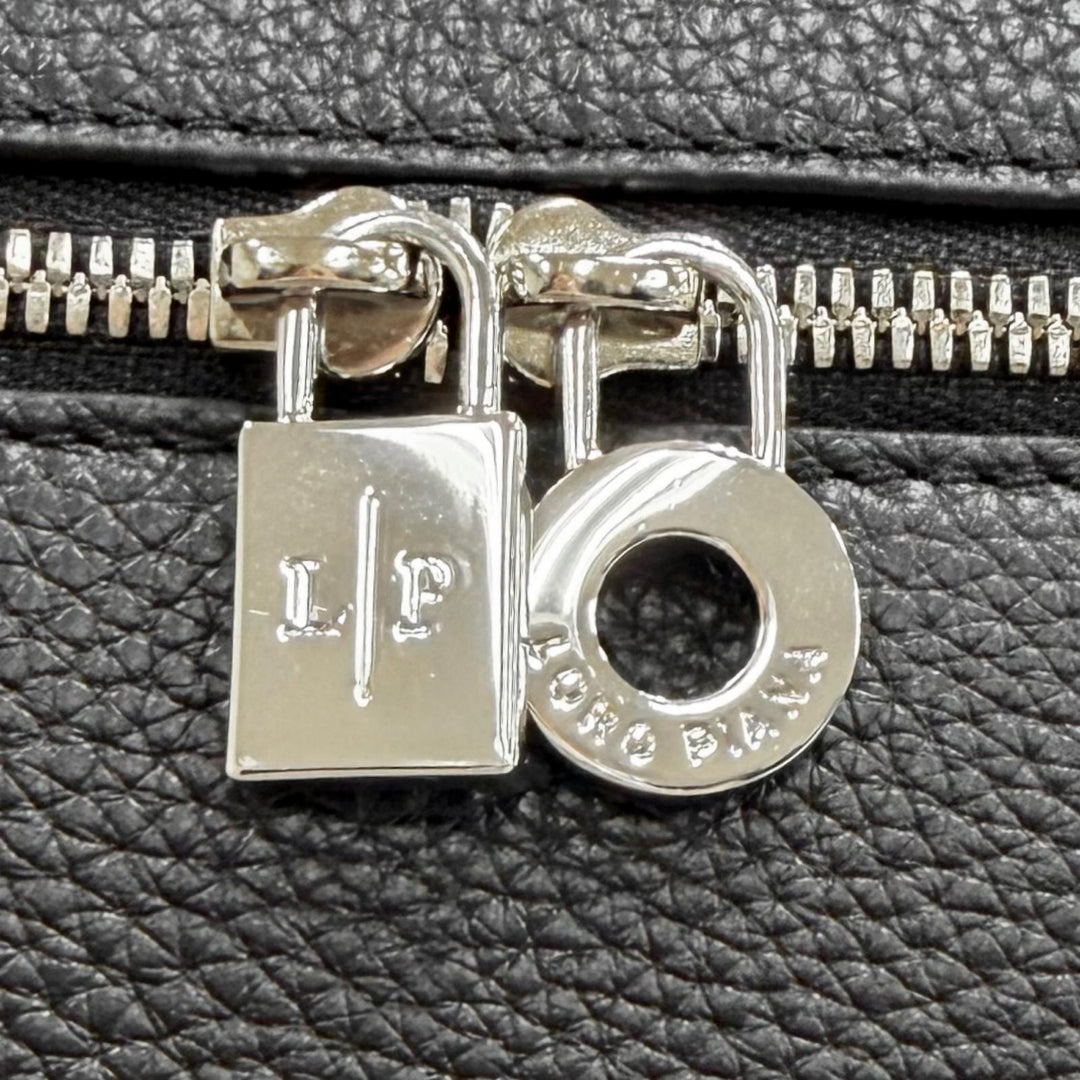 極美品★Loro Piana ロロピアーナ FAN4041 エクストラ ポケット バックパック グレインドカーフスキン リュック ブラック 定価621500円