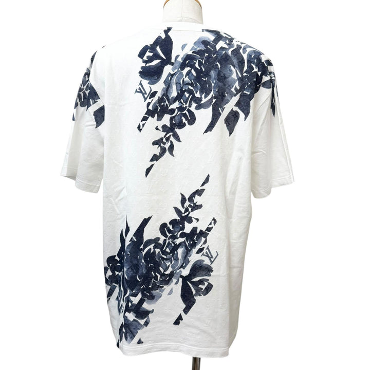 極美品□LOUIS VUITTON ルイヴィトン 2024年製 コットン100％ モノグラム メッシュ 半袖Ｔシャツ ホワイト XXL イタリア製 正規品 メンズ
