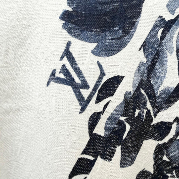 極美品□LOUIS VUITTON ルイヴィトン 2024年製 コットン100％ モノグラム メッシュ 半袖Ｔシャツ ホワイト XXL イタリア製 正規品 メンズ
