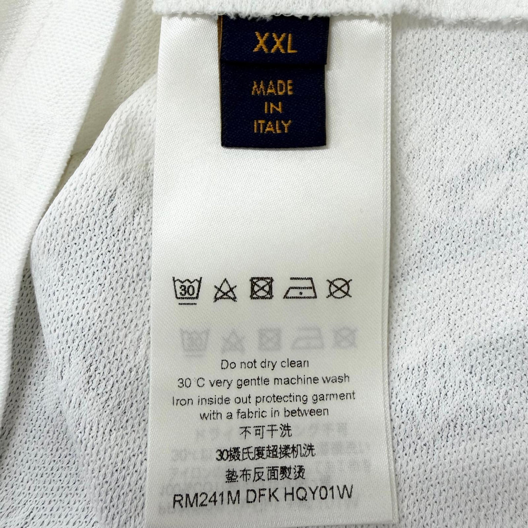 極美品□LOUIS VUITTON ルイヴィトン 2024年製 コットン100％ モノグラム メッシュ 半袖Ｔシャツ ホワイト XXL イタリア製 正規品 メンズ