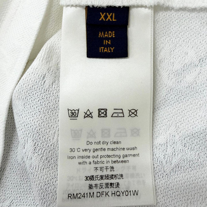 極美品□LOUIS VUITTON ルイヴィトン 2024年製 コットン100％ モノグラム メッシュ 半袖Ｔシャツ ホワイト XXL イタリア製 正規品 メンズ