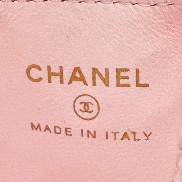 美品△CHANEL シャネル ココマーク ミニケリー マイクロ マトラッセ レザー バッグチャーム ピンク イタリア製 レディース 箱 保存袋付き