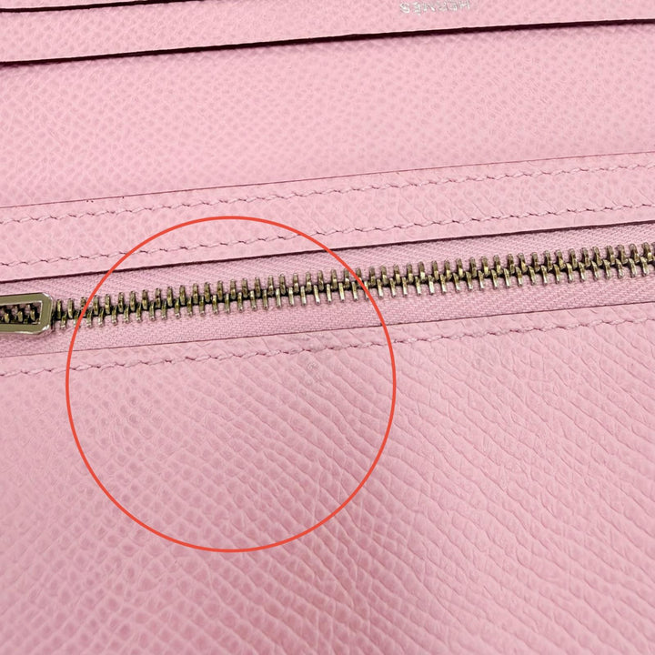 極美品☆HERMES エルメス ベアンスフレ ヴォーエプソン モーヴシルベストル シルバー金具 ウォレット 長財布 U刻印 フランス製 箱付