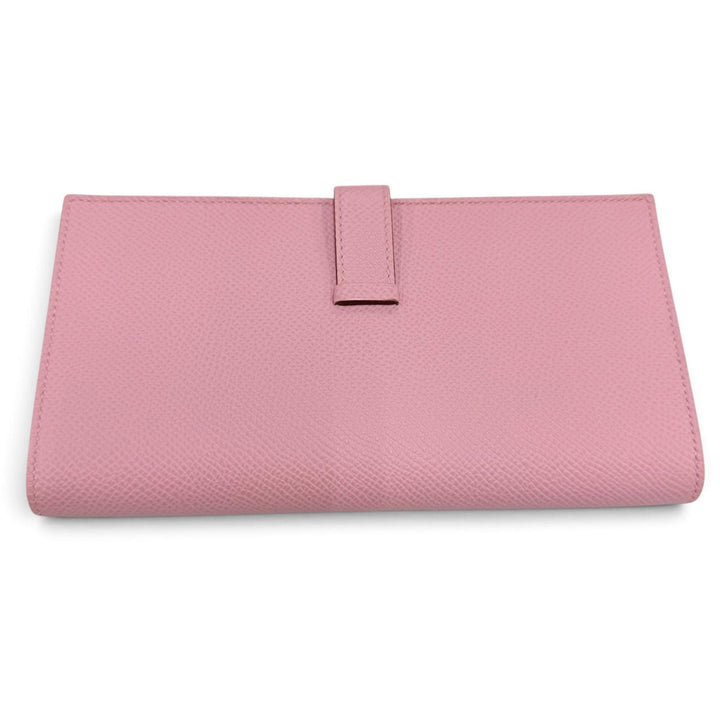 極美品☆HERMES エルメス ベアンスフレ ヴォーエプソン モーヴシルベストル シルバー金具 ウォレット 長財布 U刻印 フランス製 箱付
