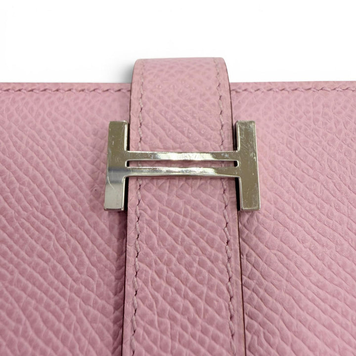極美品☆HERMES エルメス ベアンスフレ ヴォーエプソン モーヴシルベストル シルバー金具 ウォレット 長財布 U刻印 フランス製 箱付