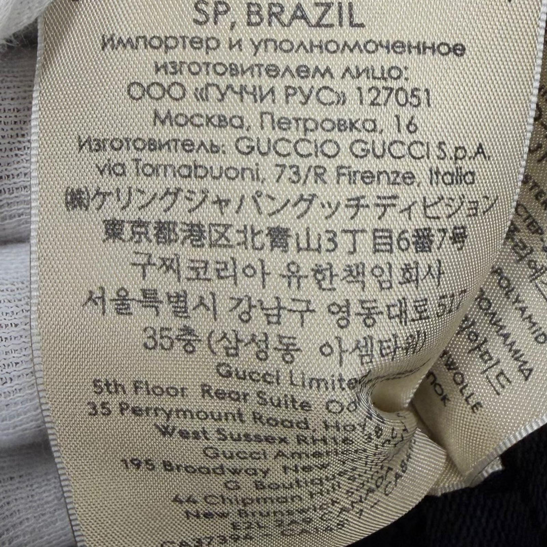 未使用品★GUCCI グッチ 777372 コットン リネン混 ロゴデザイン 裏地GGキャンバス バケットハット 黒 紺 S 57cm 伊製 正規品 袋付