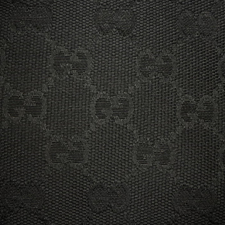 未使用品★GUCCI グッチ 777372 コットン リネン混 ロゴデザイン 裏地GGキャンバス バケットハット 黒 紺 S 57cm 伊製 正規品 袋付