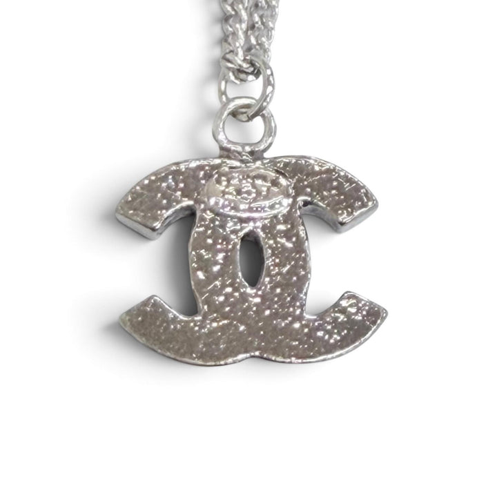 極美品△CHANEL シャネル ヴィンテージ 06P ココマーク ラインストーン ネックレス アクセサリー シルバー フランス製 レディース 箱付き