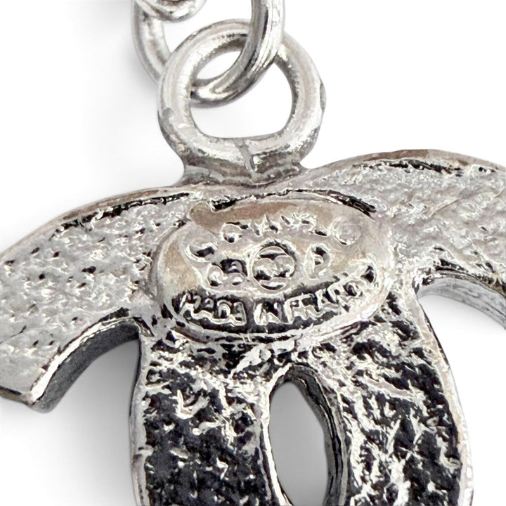 極美品△CHANEL シャネル ヴィンテージ 06P ココマーク ラインストーン ネックレス アクセサリー シルバー フランス製 レディース 箱付き