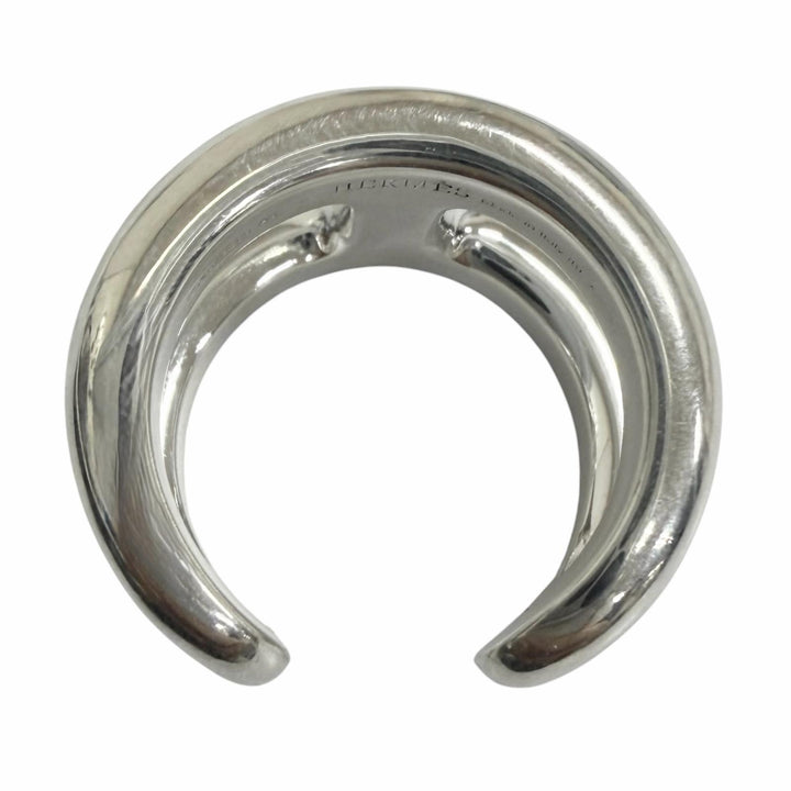 美品□HERMES エルメス オスモズ PM AG925 リング 指輪 アクセサリー シルバー 49(JP9号相当) イタリア製 重量11.52g レディース