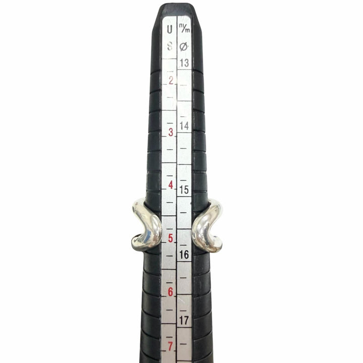 美品□HERMES エルメス オスモズ PM AG925 リング 指輪 アクセサリー シルバー 49(JP9号相当) イタリア製 重量11.52g レディース