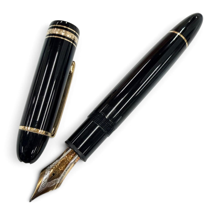 美品●MONTBLANC モンブラン マイスターシュテュック 149 K18 ホワイトスター バイカラー 万年筆 ブラック ゴールド ドイツ製 メンズ