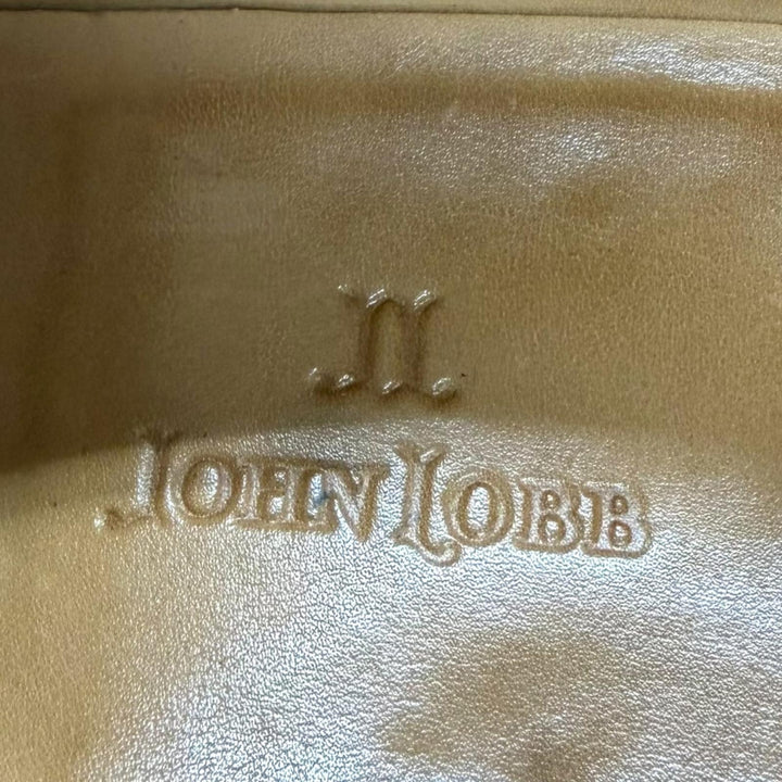 美品□John Lobb ジョンロブ フィリップ2 カーフレザー パンチドキャップトゥ 7000ラスト 黄箱 ドレスシューズ ダークオーク 9D 英国製