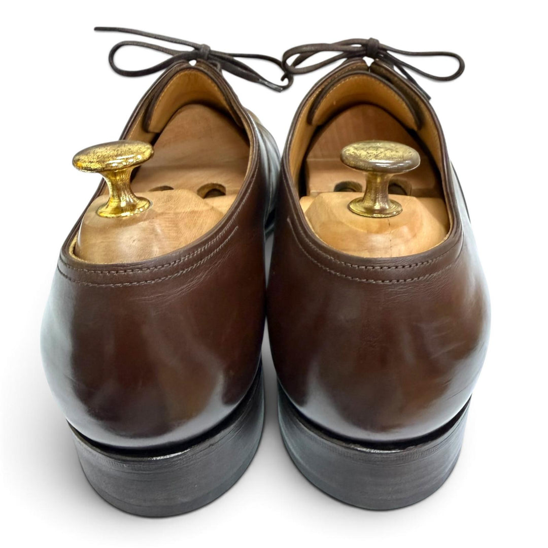 美品□John Lobb ジョンロブ フィリップ2 カーフレザー パンチドキャップトゥ 7000ラスト 黄箱 ドレスシューズ ダークオーク 9D 英国製