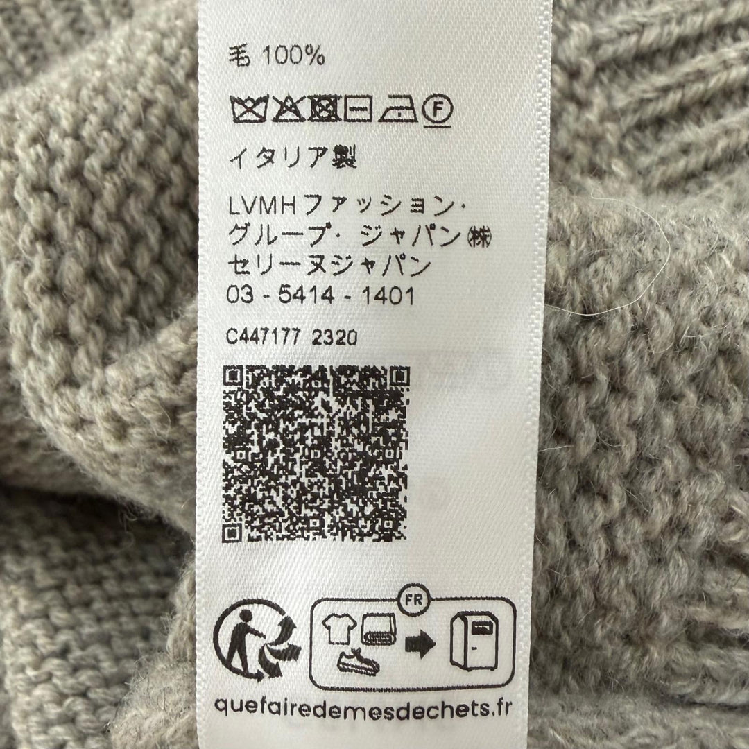 美品▼CELINE セリーヌ 2AD6W874P ウール100% トリオンフ ノルディック柄 クルーネック プルオーバー ニットセーター グレー L 正規品