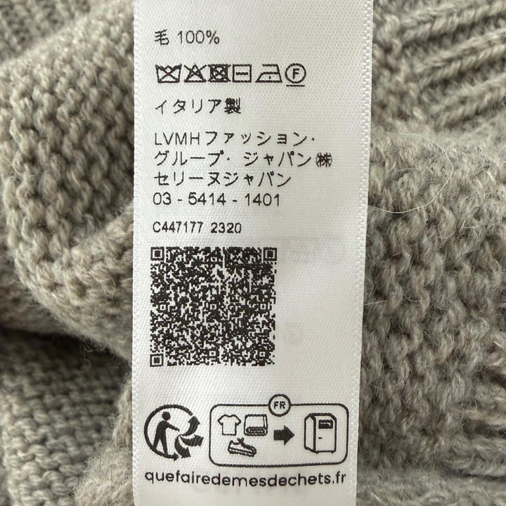 美品▼CELINE セリーヌ 2AD6W874P ウール100% トリオンフ ノルディック柄 クルーネック プルオーバー ニットセーター グレー L 正規品