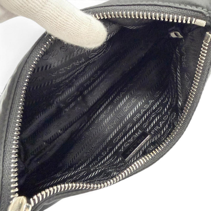 極美品△PRADA プラダ 1BH204 Re-Edition 2005 Re-Nylon トライアングルロゴ 2WAY ショルダーバッグ ポーチ付き ブラック 伊製 箱付き