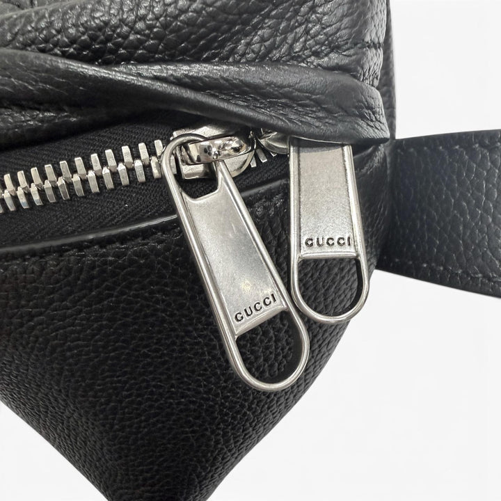 未使用品□GUCCI グッチ 768111 レザー GGスプリームロゴ ベルトバッグ ボディバッグ ウエストポーチ ブラック イタリア製 レディース