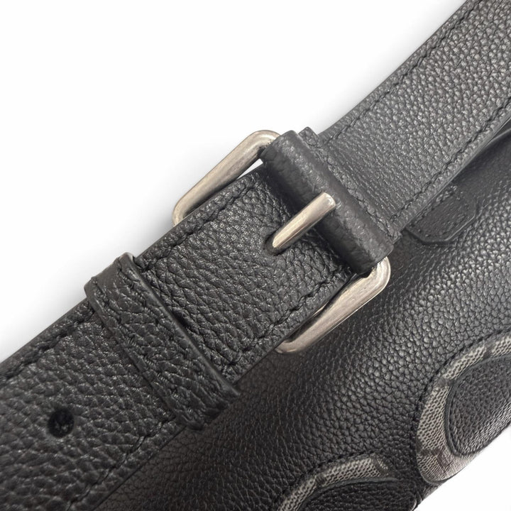 未使用品□GUCCI グッチ 768111 レザー GGスプリームロゴ ベルトバッグ ボディバッグ ウエストポーチ ブラック イタリア製 レディース