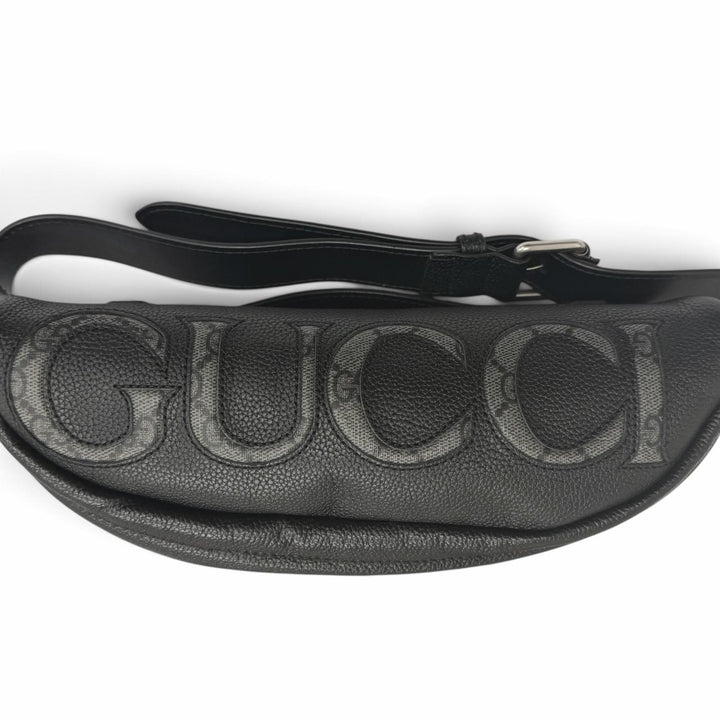 未使用品□GUCCI グッチ 768111 レザー GGスプリームロゴ ベルトバッグ ボディバッグ ウエストポーチ ブラック イタリア製 レディース