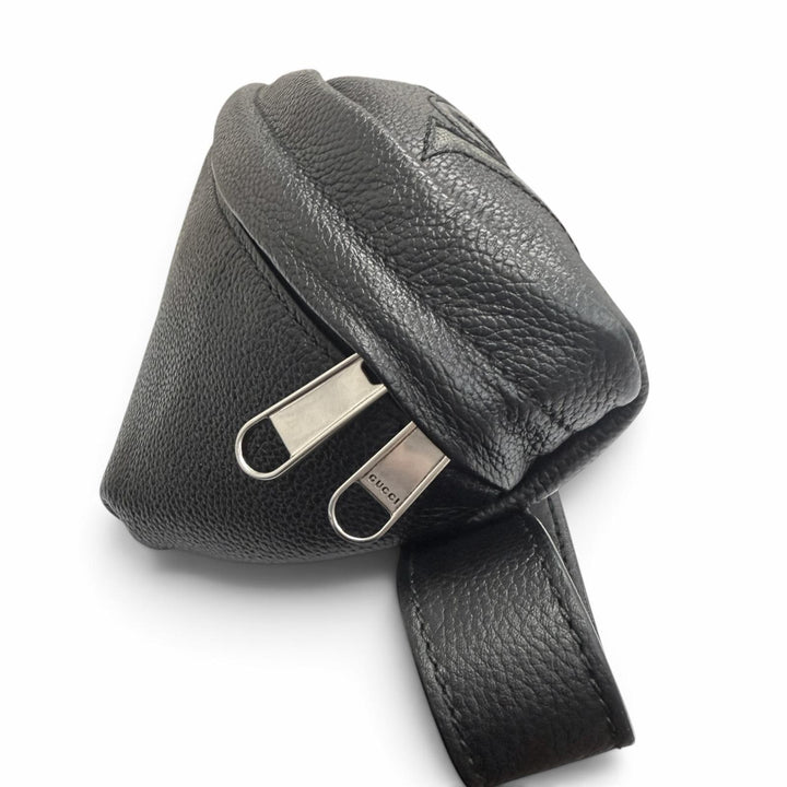 未使用品□GUCCI グッチ 768111 レザー GGスプリームロゴ ベルトバッグ ボディバッグ ウエストポーチ ブラック イタリア製 レディース