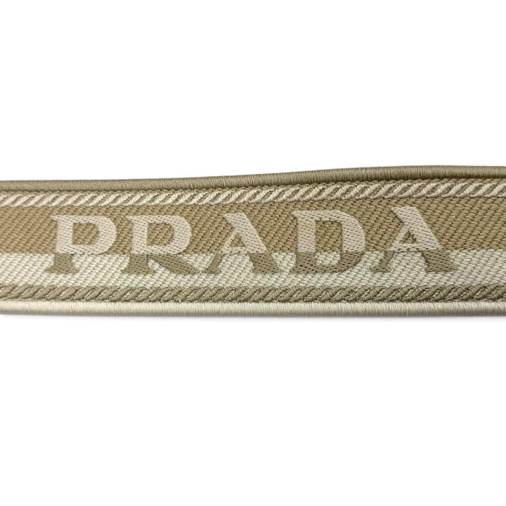 未使用品★PRADA プラダ 1BG464 カナパ リカーモ ジャルディニエール リネンブレンド ミニハンドバッグ 現行品 ナチュラル 伊製 箱・袋付