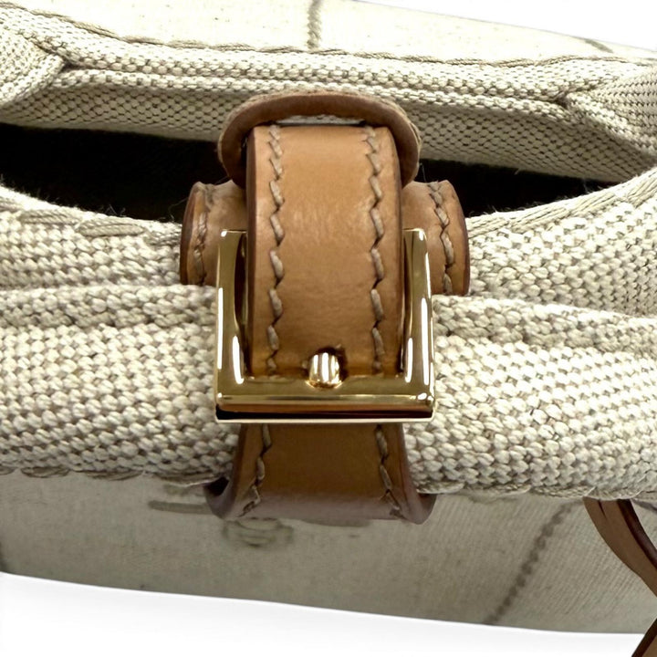 未使用品★PRADA プラダ 1BG464 カナパ リカーモ ジャルディニエール リネンブレンド ミニハンドバッグ 現行品 ナチュラル 伊製 箱・袋付