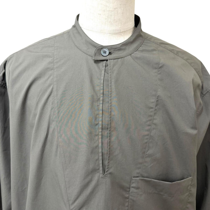 極美品□HERMES エルメス 26SS H656440H2 プルオーバー ヴァルーズシャツ ボクシーフィット 長袖シャツ チャコール 42 フランス製 正規品