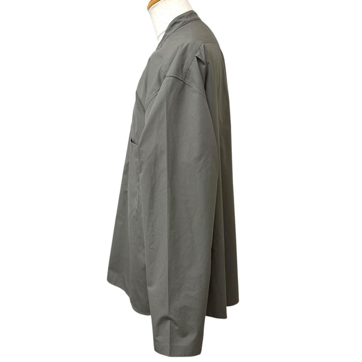 極美品□HERMES エルメス 26SS H656440H2 プルオーバー ヴァルーズシャツ ボクシーフィット 長袖シャツ チャコール 42 フランス製 正規品