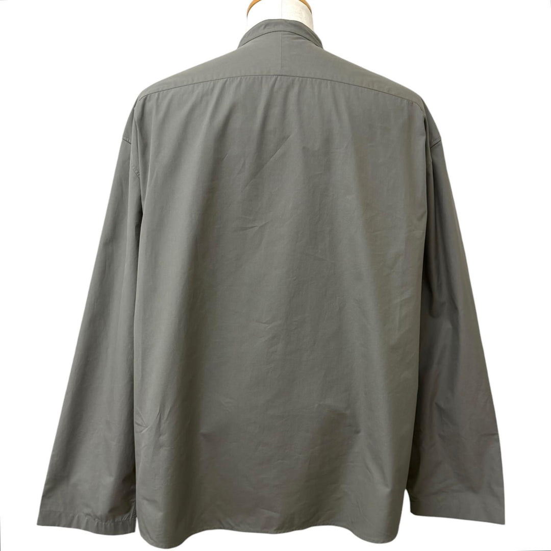 極美品□HERMES エルメス 26SS H656440H2 プルオーバー ヴァルーズシャツ ボクシーフィット 長袖シャツ チャコール 42 フランス製 正規品