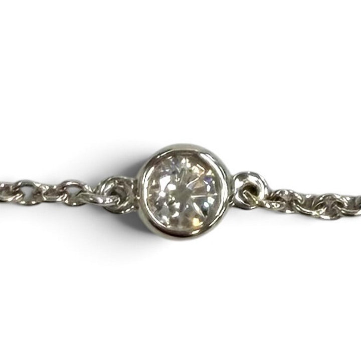 極美品★TIFFANY&amp;Co. ティファニー エルサペレッティ ダイヤモンド バイ ザ ヤード ブレスレット PT950 6Pダイヤ 枠込直径3.6mm 重量2.2g