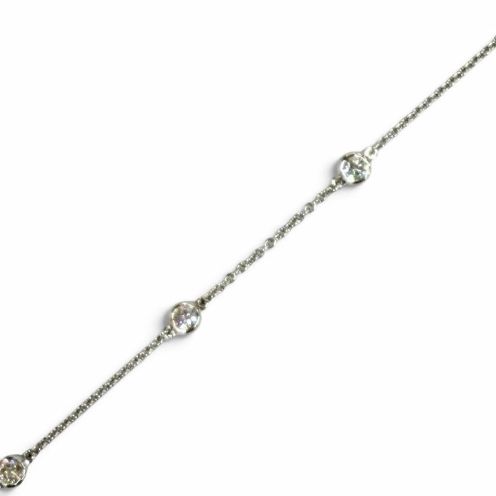 極美品★TIFFANY&amp;Co. ティファニー エルサペレッティ ダイヤモンド バイ ザ ヤード ブレスレット PT950 6Pダイヤ 枠込直径3.6mm 重量2.2g
