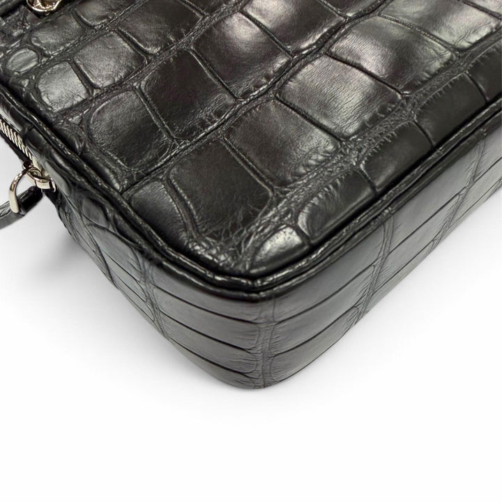 美品▼LOUIS VUITTON ルイヴィトン N96382 ポシェットカサイ クロコダイルレザー アリゲーターマット ストラップ付き セカンドバッグ
