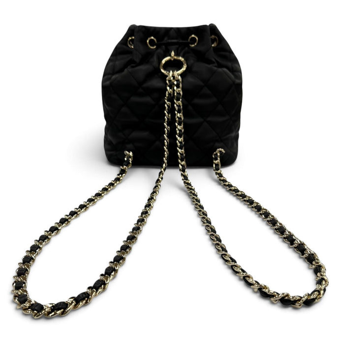 極美品☆CHANEL シャネル AS4342 マトラッセ ココマーク ツーポケット カーフスキン リュック ブラック ゴールド金具 伊製 箱・保存袋付