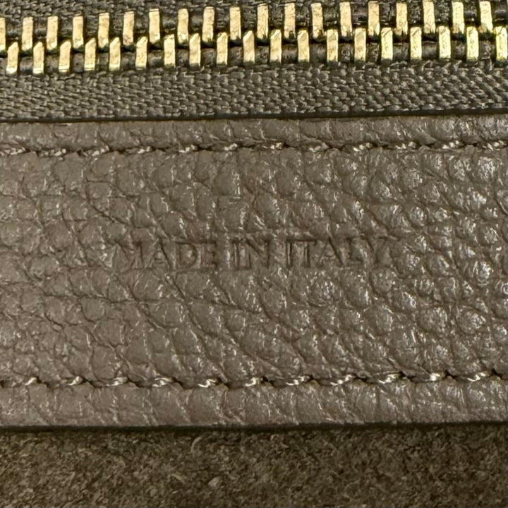 美品★CELINE セリーヌ 18902 カバファントム スモール トープ ロゴ入り レザー トートバッグ イタリア製 レディース 保存袋付き