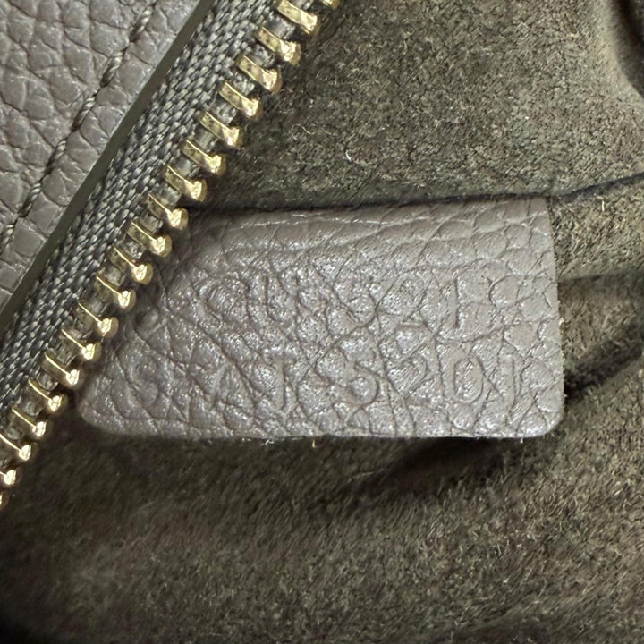 美品★CELINE セリーヌ 18902 カバファントム スモール トープ ロゴ入り レザー トートバッグ イタリア製 レディース 保存袋付き
