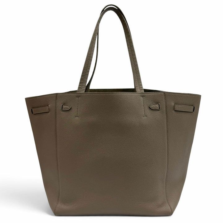 美品★CELINE セリーヌ 18902 カバファントム スモール トープ ロゴ入り レザー トートバッグ イタリア製 レディース 保存袋付き