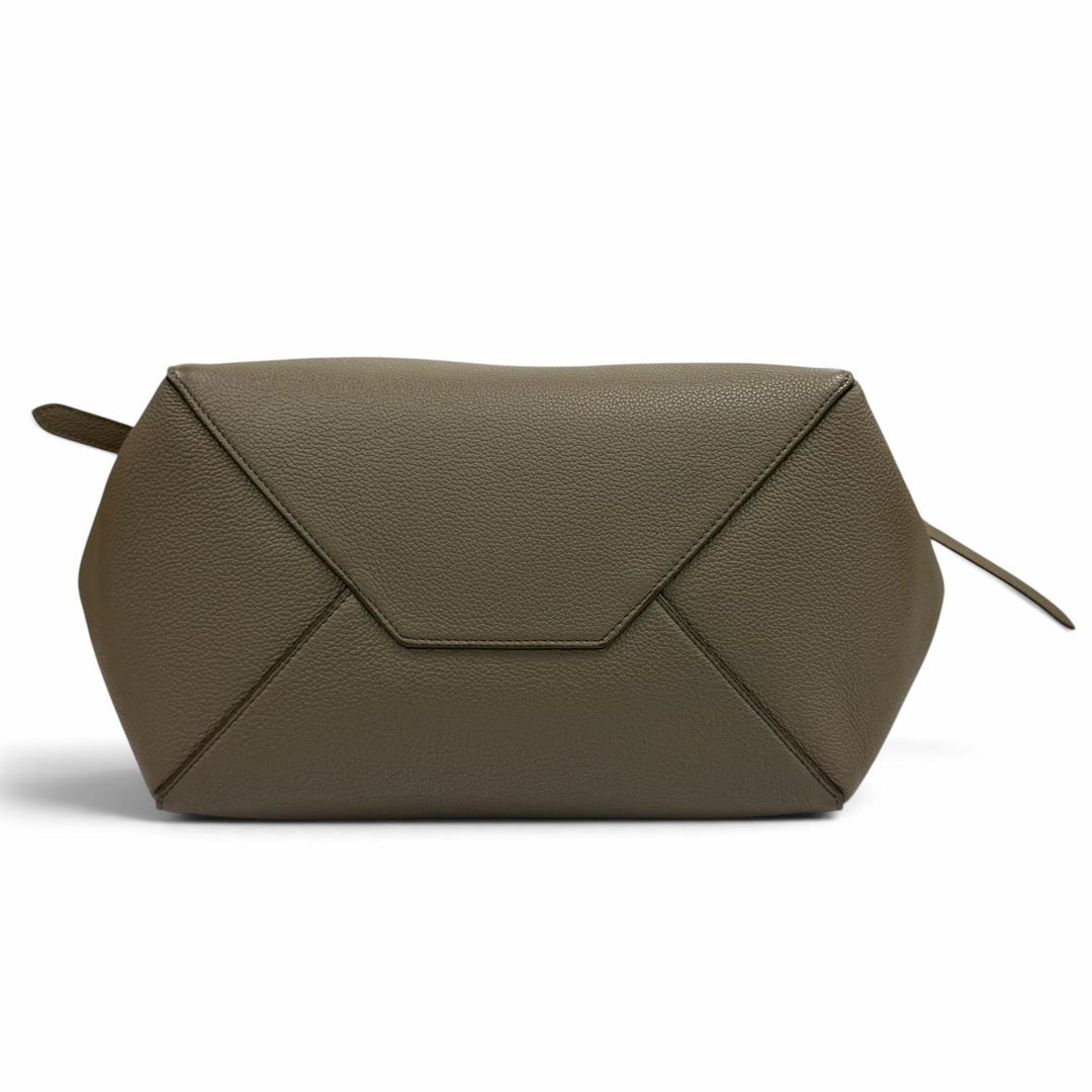 美品★CELINE セリーヌ 18902 カバファントム スモール トープ ロゴ入り レザー トートバッグ イタリア製 レディース 保存袋付き