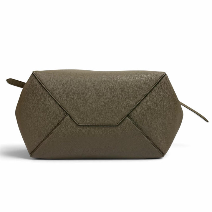 美品★CELINE セリーヌ 18902 カバファントム スモール トープ ロゴ入り レザー トートバッグ イタリア製 レディース 保存袋付き