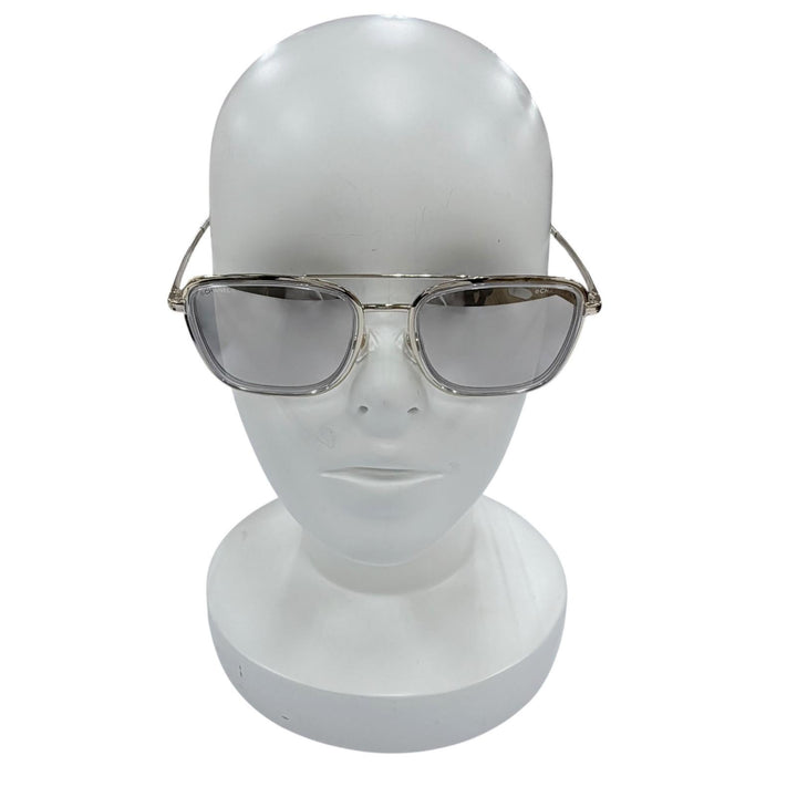 美品☆CHANEL シャネル 4241 ツーブリッジ ミラーレンズ メタルフレーム サングラス シャンパンゴールド 53□19 140 デモレンズ 箱付き