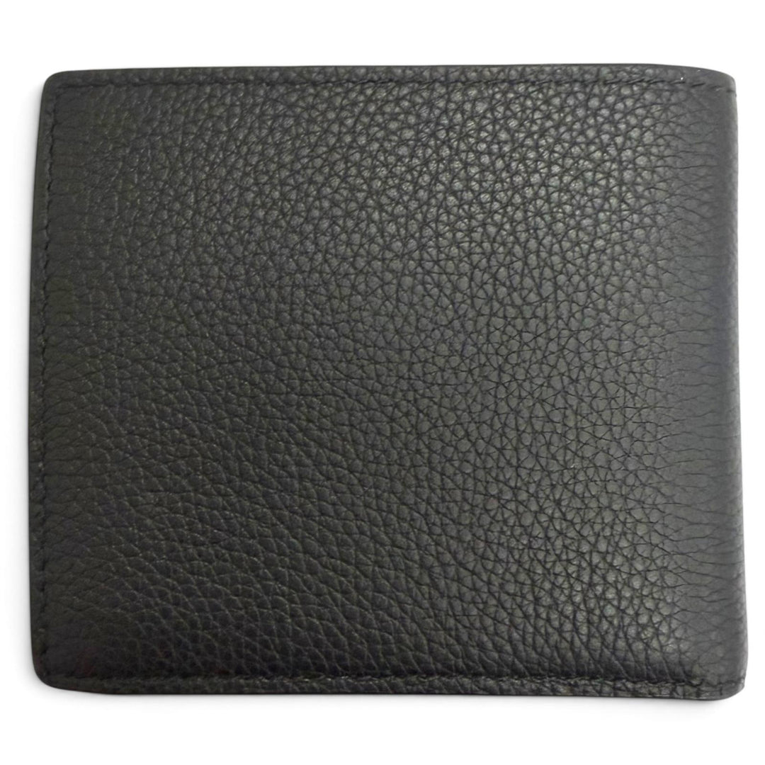 極美品□BURBERRY バーバリー 8113094 ナイトスタンプ バイフォールド コインウォレット グレイニーカーフレザー 二つ折り財布 ブラック