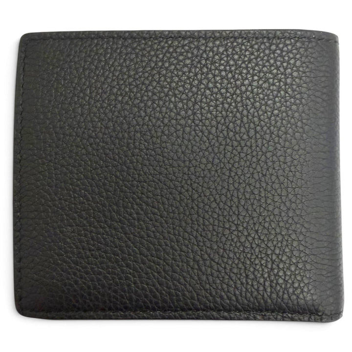 極美品□BURBERRY バーバリー 8113094 ナイトスタンプ バイフォールド コインウォレット グレイニーカーフレザー 二つ折り財布 ブラック